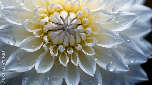 A macro shot of the intricate center of a Diamond Dahlia  its details and textures captured in high resolution 8K perfection.