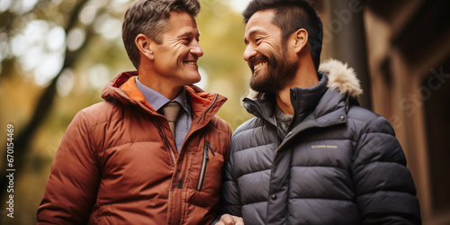 Smiling Gay Men Captured in Engagement Portrait