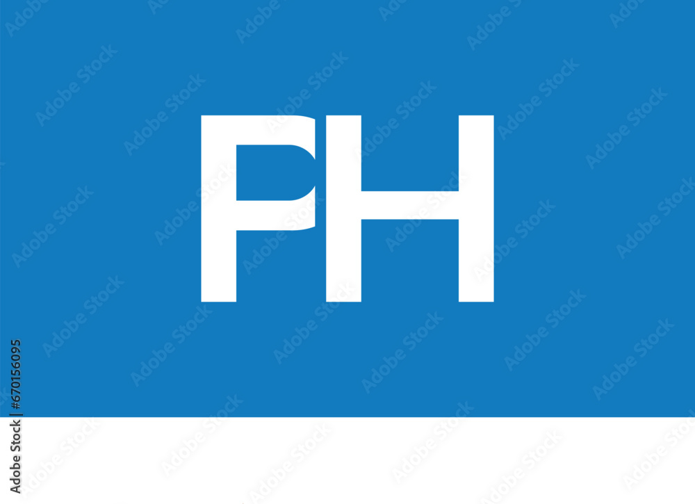 Alphabet letters monogram icon logo PH or HP Alphabet letters monogram icon logo PH or HP