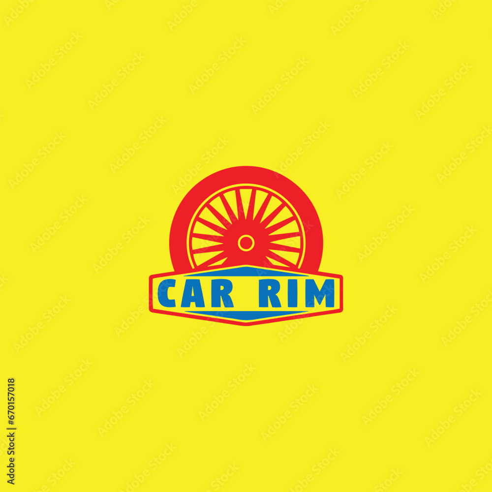 car tire rim shop logo design vector