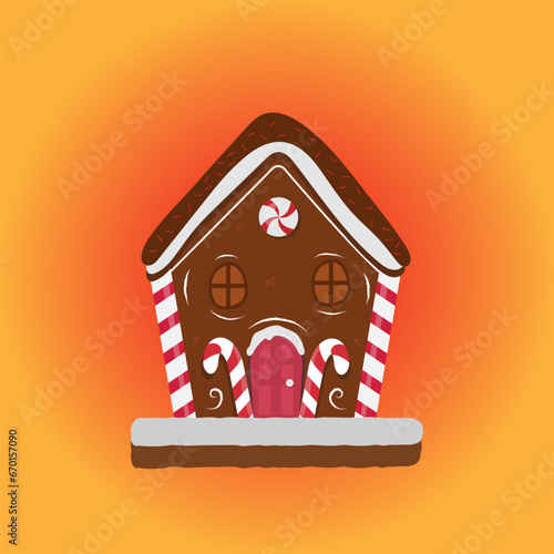 Gingerbread cookie house vector art
