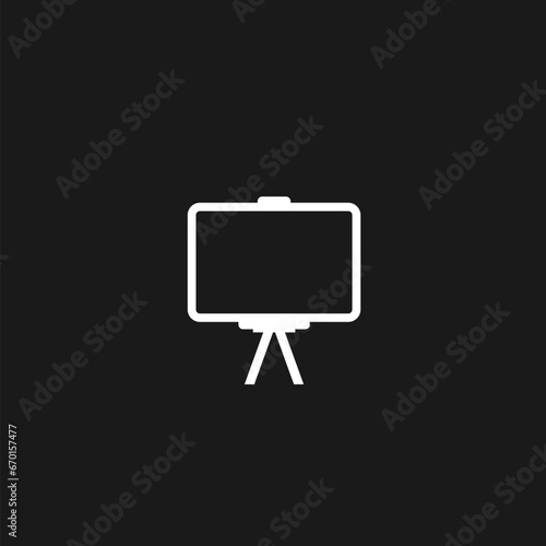 Outline school board icon for web design isolated on black background