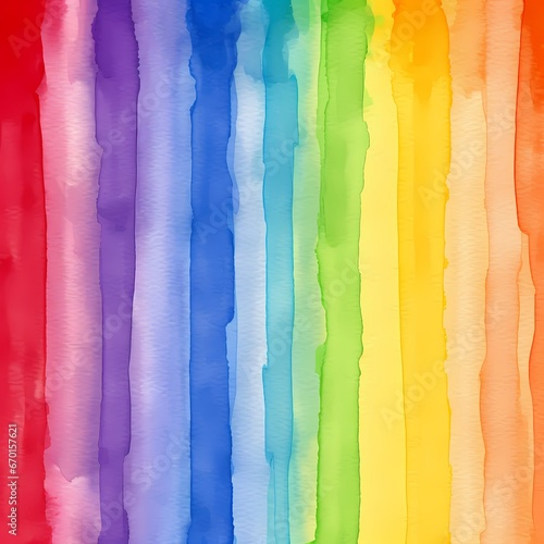 Abstract striped rainbow watercolor background 