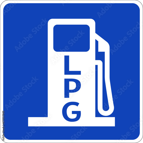 Alternative Fuel - Liquefied Petroleum Gas sign. LPG traffic sign