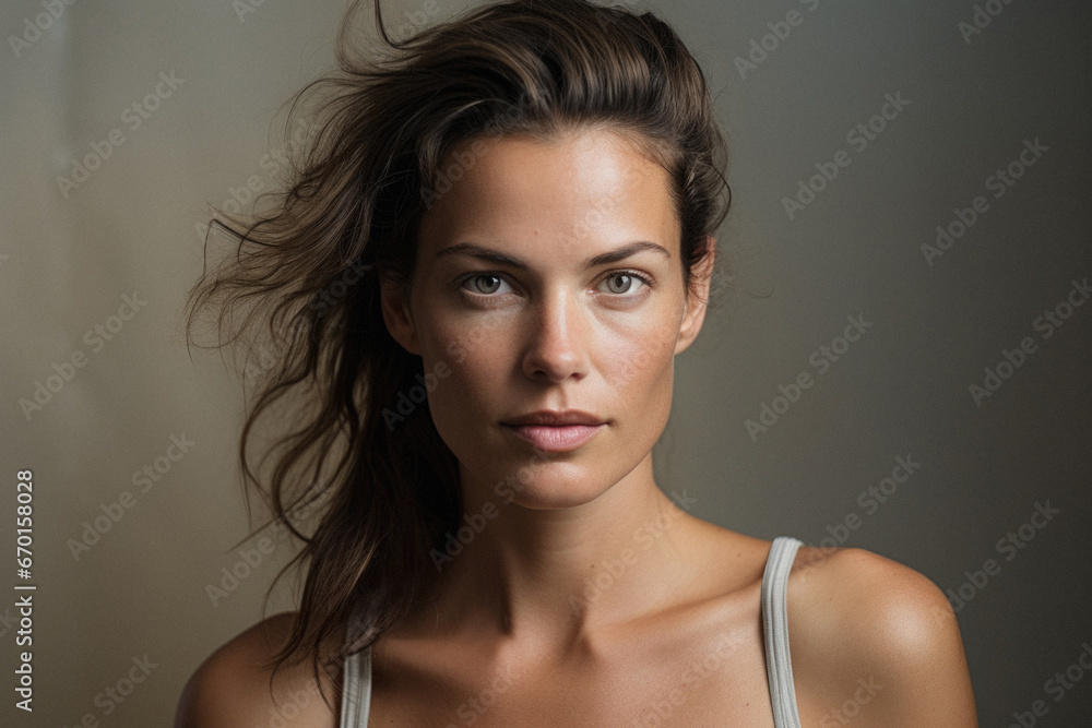 Portrait of a beautiful young woman with natural make-up. Portrait of a beautiful young woman with natural make-up.