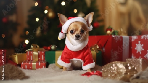  Chihuahua Dressed in Christmas Attire Celebrates the Holidays