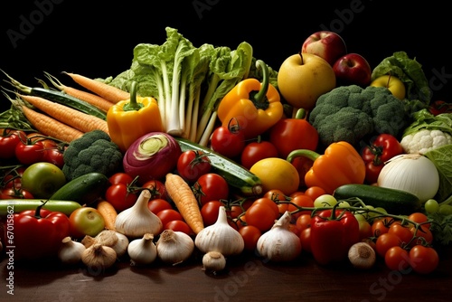 Assorted veggies. Generative AI