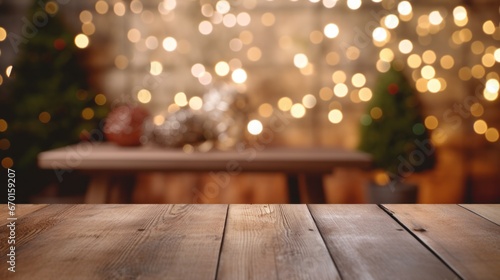 Christmas Bench with Illuminated Wood Flooring and Table Lights