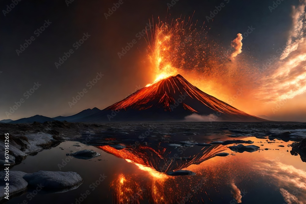 Volcano explosion