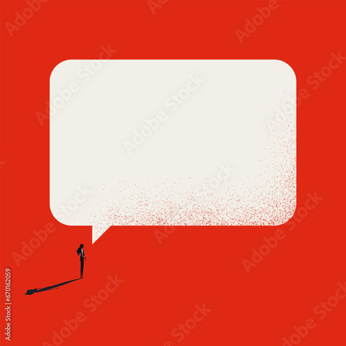 Business announcement or message minimal illustration. Symbol of speech bubble. Concept vector with copy space.