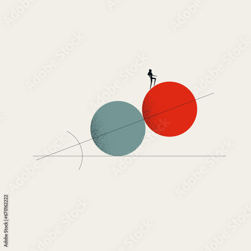 Business or career growth minimal illustration. Symbol of success, ambition and aspiration. Concept vector