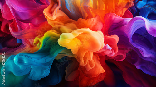 Rainbow paint explosion art illustration, background and wallpaper, artistic canvas