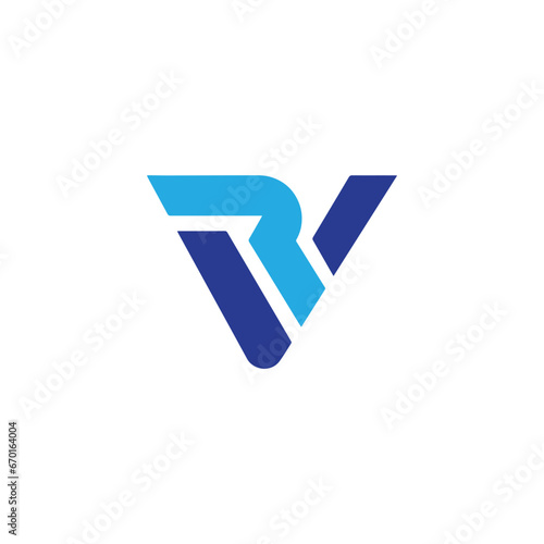 letters rv and rx logo design vector