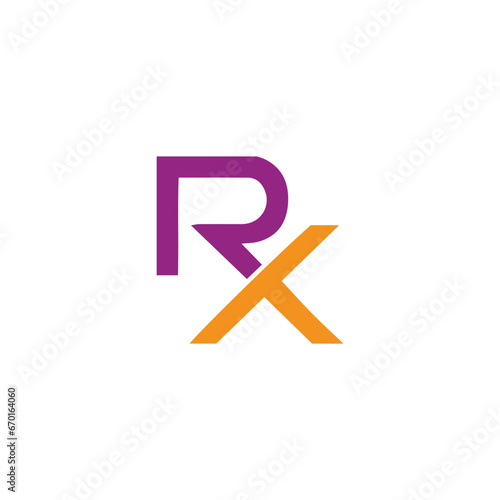 letters rv and rx logo design vector