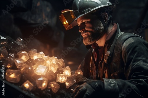 Miners found glowing diamonds in the mine photo