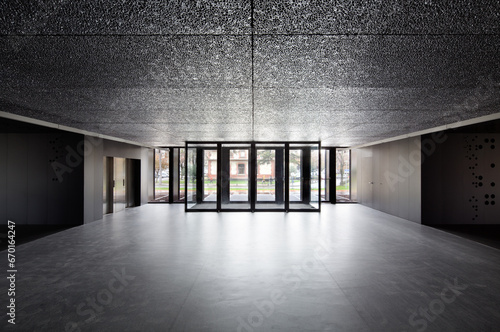 Empty Spacious Lobby In Modern Biomedical Research Center photo