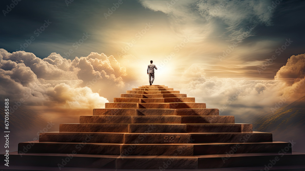 stairway to the top of the hill, move forward, new year concept stairway to the top of the hill, move forward, new year concept