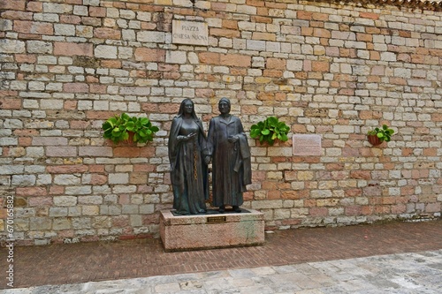 monument dedicated to the parents of Saint Francis of Assisi located in the historic center of Assisi in Umbria, Italy