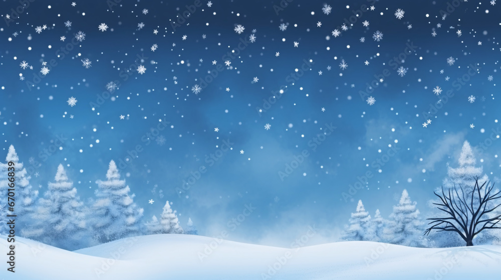 Winter Wonderland Landscape Enhanced by Generative AI: A Perfect Background for Seasonal Designs