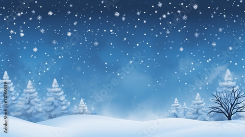 Winter Wonderland Landscape Enhanced by Generative AI: A Perfect Background for Seasonal Designs © Ahzrael