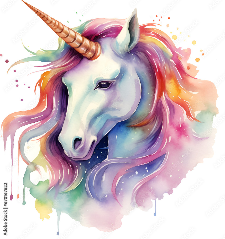 Unicorn Watercolor Clipart
