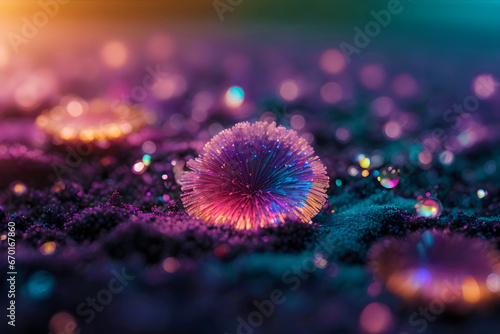 macro photography of iridescent microparticles, nanoparticles scientific background photo