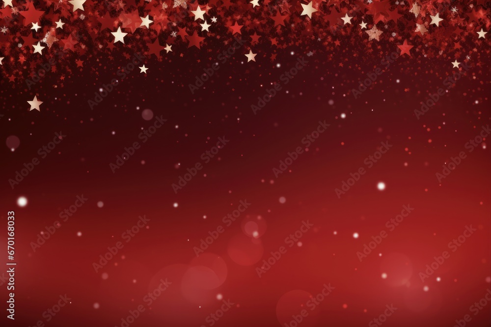 Christmas Red. Festive Merry Christmas and Happy New Year Background with Red Border and Christmassy Frame