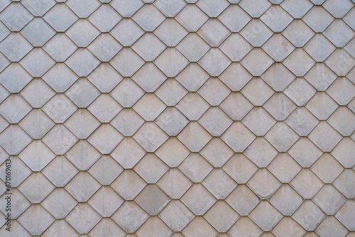Gray texture of lamellar tiles on the roof.