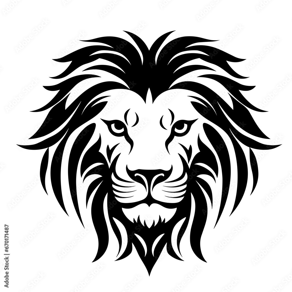 Lion Face, Silhouettes Lion Face SVG logo icon