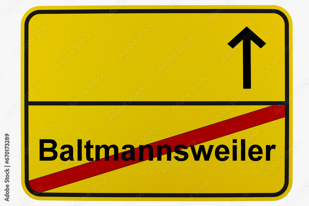 Illustration eines Ortsausgangsschildes von Baltmannsweiler in Baden-Württemberg Illustration eines Ortsausgangsschildes von Baltmannsweiler in Baden-Württemberg