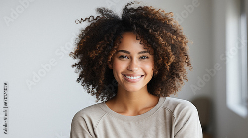 Portrait of happy afro american woman in eyeglasses.