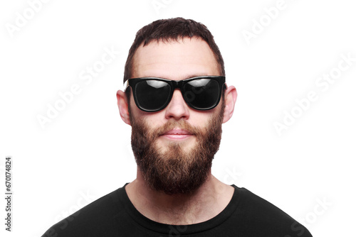 Hipster portrait with beard wearing glasses © 4Max