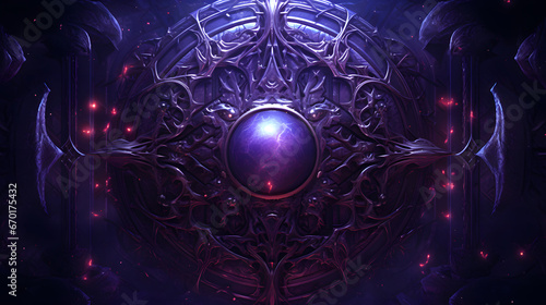 Fantasy purple background with enchanted door