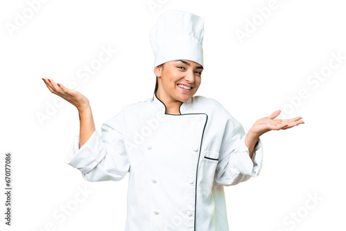 Young woman Chef over isolated chroma key background with shocked facial expression