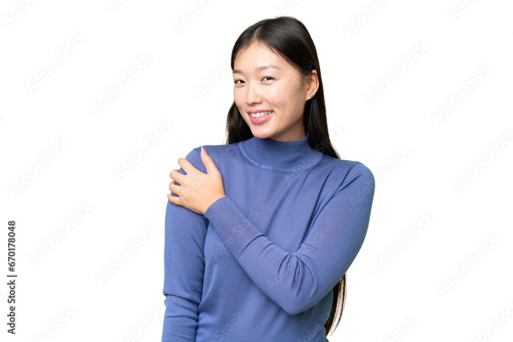 Young Asian woman over isolated chroma key background laughing Young Asian woman over isolated chroma key background laughing