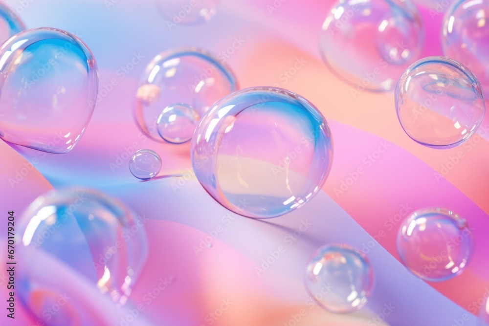 delicate pink background with space for text with pink soap bubbles