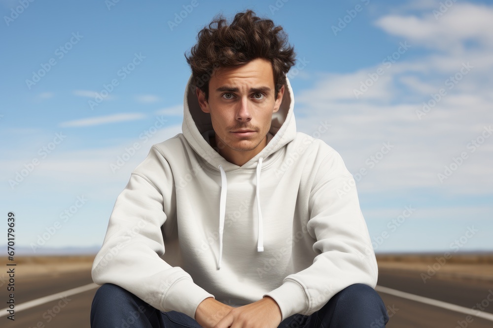 Socially awkward young man, looks sad. Socially awkward young man, looks sad.