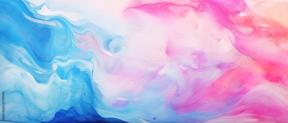 Abstract colorful pink blue colors multicolored art painting illustration texture - watercolor swirl waves liquid splashes