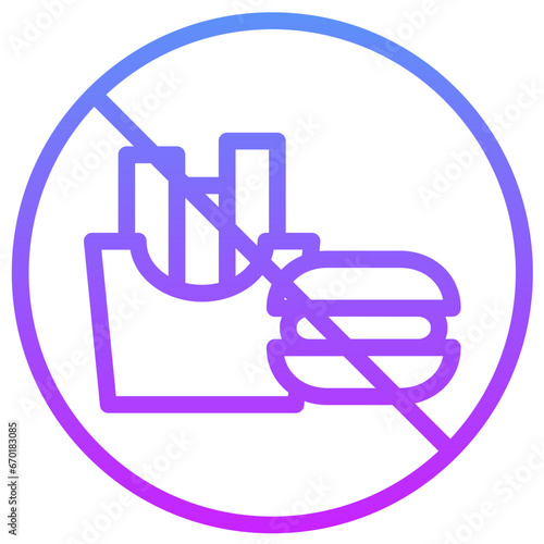 No Fast Food Icon