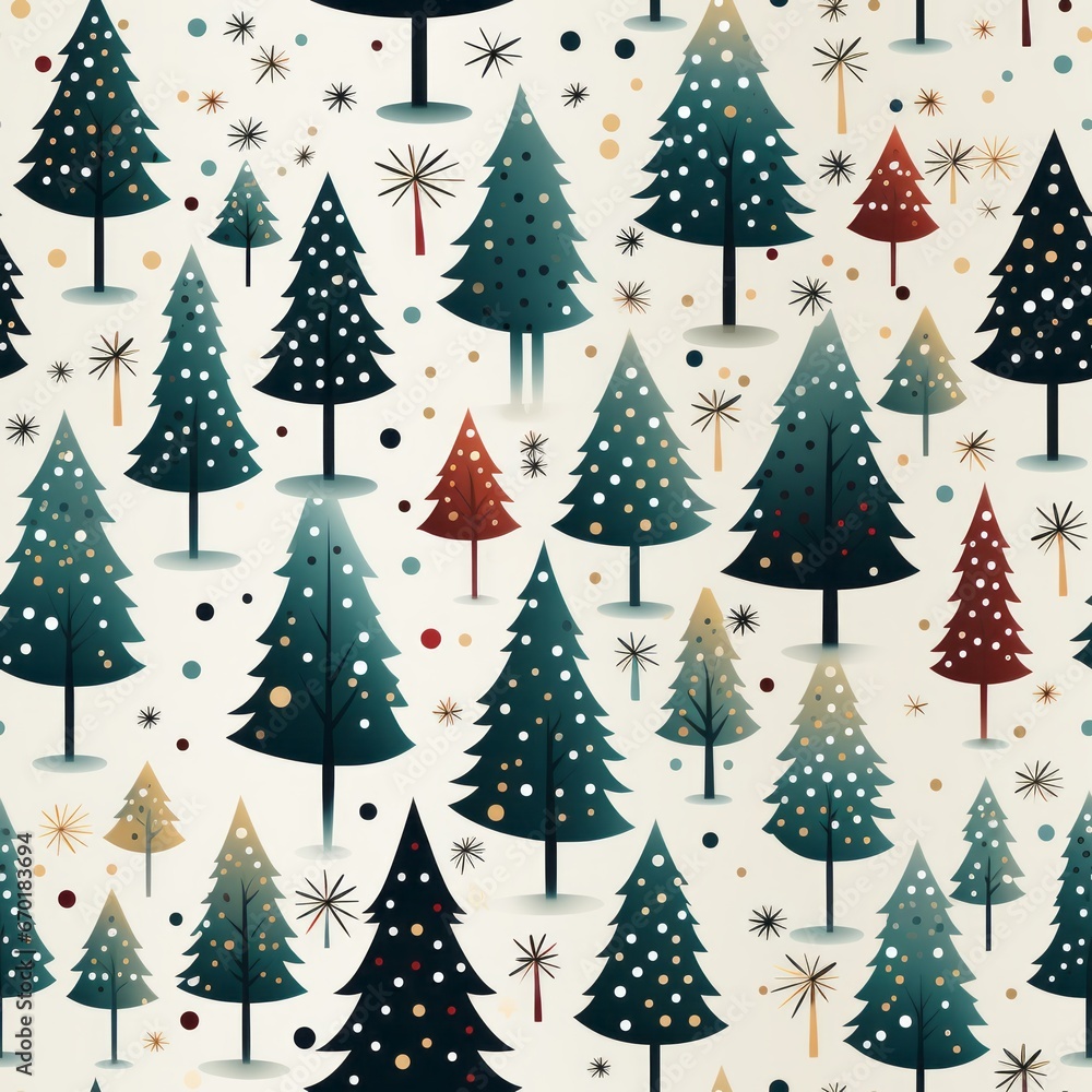 Christmas winter seamless pattern, created with generative AI