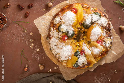 Canvastavla Bolo Rei or Kings Cake is a traditional Xmas cake made for Christmas, Carnavale