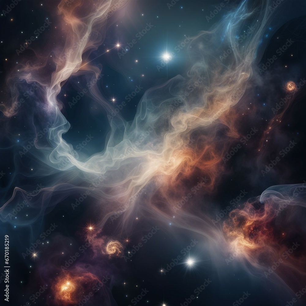 atmospheric smoky outer space galaxy illustration background