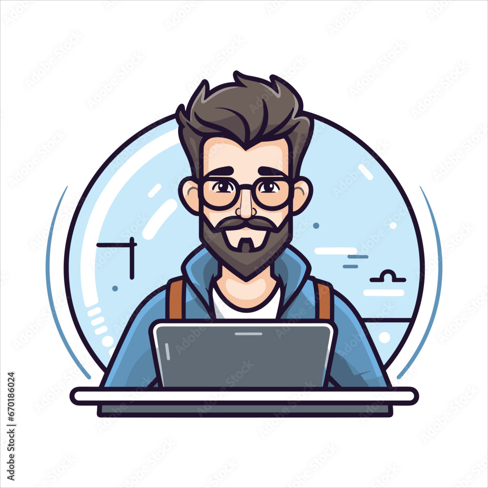 illustration of web development programmer and coding website