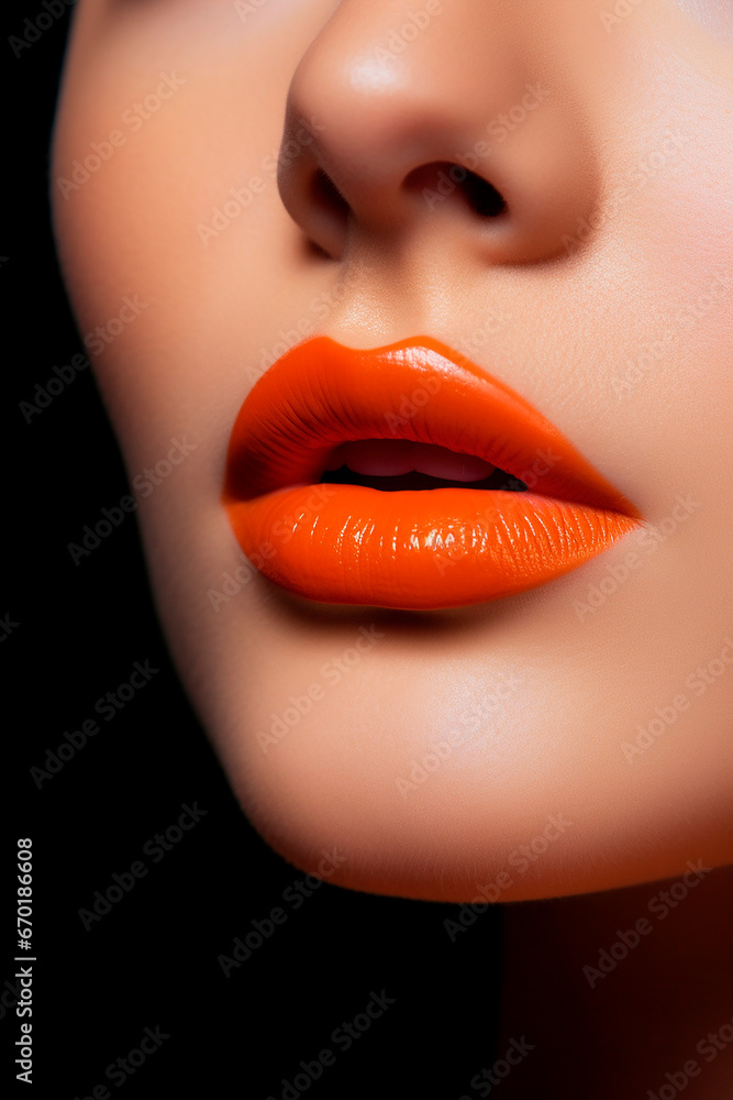 Obraz premium macro shot of colorful beautiful lips from a female model
