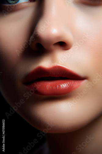 macro shot of colorful beautiful lips from a female model