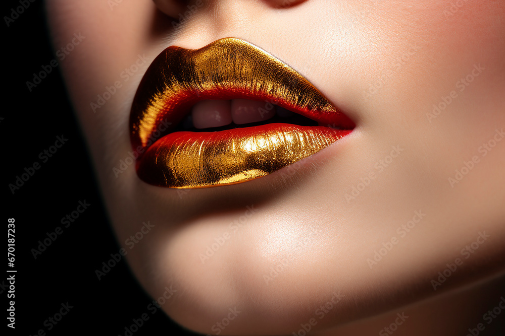macro shot of colorful beautiful lips from a female model macro shot of colorful beautiful lips from a female model