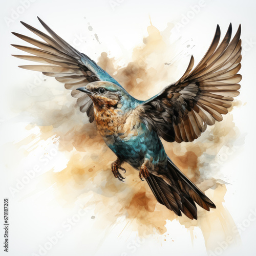 Waterco Nighthawk white background illustration, Generative Ai photo