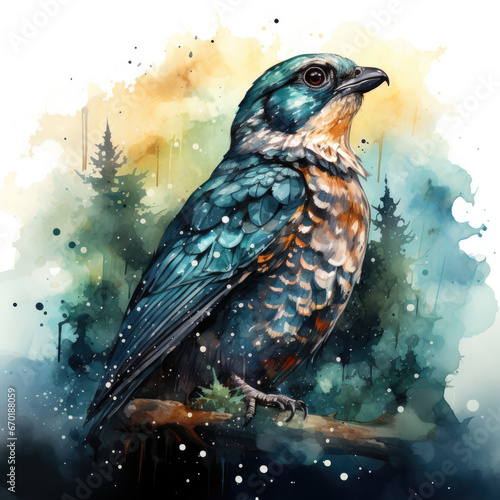 Waterco Nighthawk white background illustration, Generative Ai photo