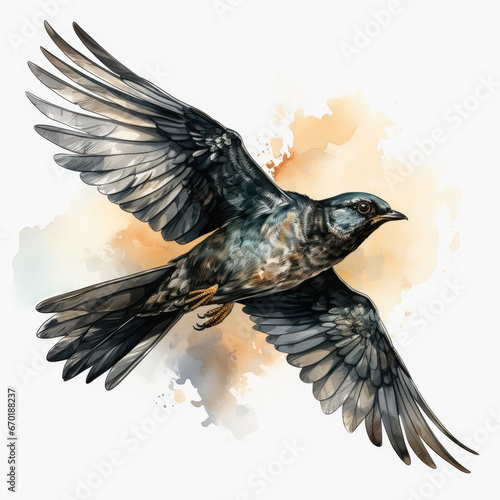 Waterco Nighthawk white background illustration, Generative Ai photo