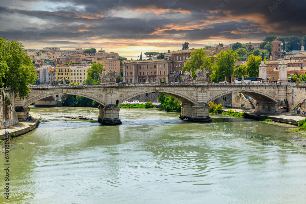 Ponte Vittorio Emanuele II is a bridge in Rome constructed to designs of 1886 by the architect Ennio De Rossi. Italy
